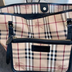 Burberry Leather Canterbury haymarket Bag